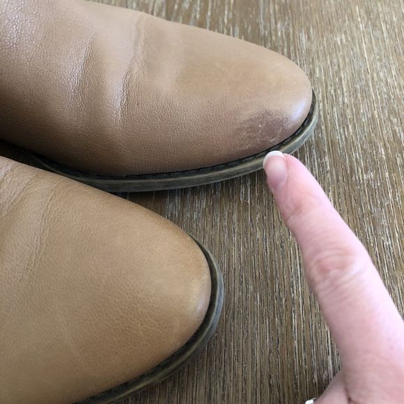 Franco Sarto Booties Womens 6.5 M Shandy Leather Boots Buckle Almond Toe Tan - Picture 13 of 16